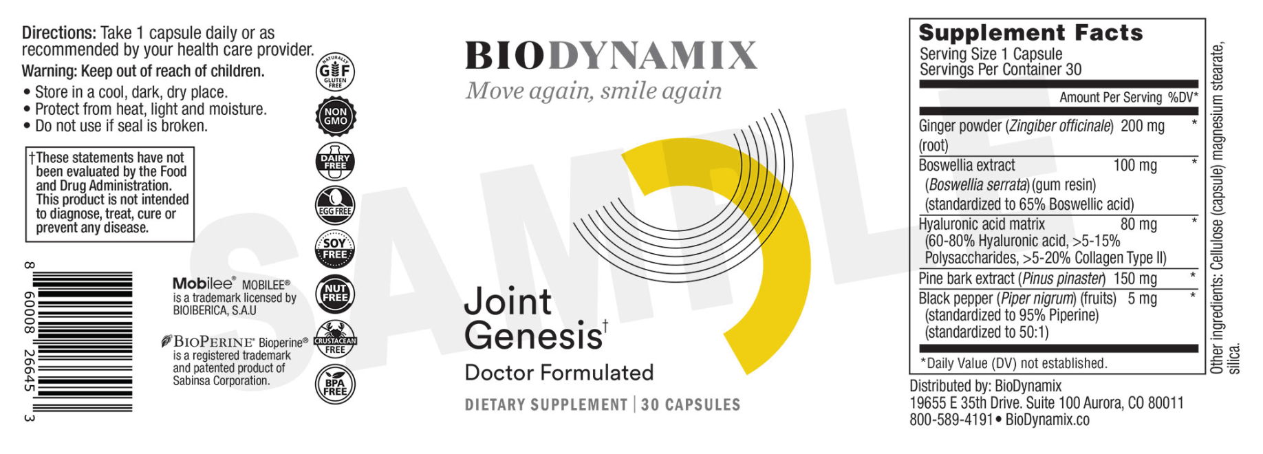 Joint Genesis Joint Pain Relief supplement